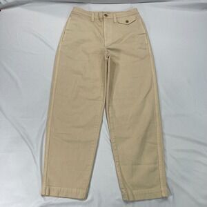 Madewell Utility Balloon Pants Wide Leg Womens 26 Bone Neutral 28x26 Loose Baggy